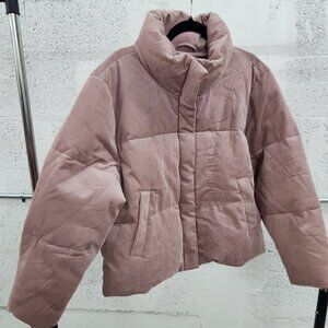 Levi’s Women’s Corduroy Puffer Jacket Mauve Pink Size XL
